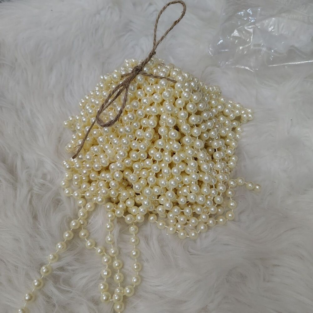 Faux Pearl Garland VTG 58 Ft Coquette Christmas